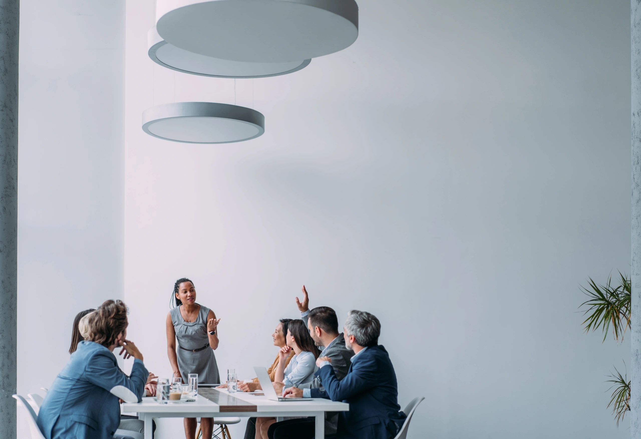 Professional team workshop in a boardroom setting